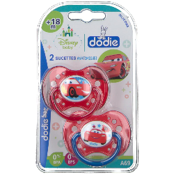 Dodie Disney Baby 2 Sucettes Anatomiques Silicone 18 Mois et + - Modèle : Cars