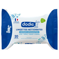 Dodie Lingettes Nettoyantes Dermo-Apaisantes 20 Lingettes