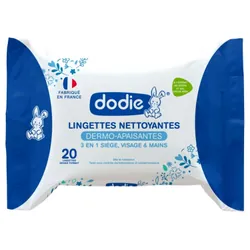 Dodie Lingettes Nettoyantes Dermo-Apaisantes 20 Lingettes