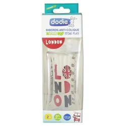 Dodie Biberon Anti-Colique Verre Tétine Plate Débit 2 London 270ml