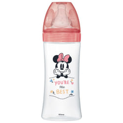 Dodie Initiation+ Biberon Anti-Colique Tétine ronde 3 Vitesses Débit 3 Minnie Fuschia +6 Mois 330ml