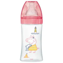 Dodie Peppa Pig Biberon Initiation+ 270 ml Débit 2 0-6 Mois - Modèle : Peppa