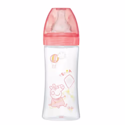 Dodie Peppa Pig Biberon Initiation+ 330 ml Débit 3 6 Mois et + - Modèle : Peppa est un biberon avec un système de double valv ...