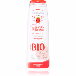 Le produit Alphanova Kids prend soin de la peau de l’enfant en douceur pendant son bain.