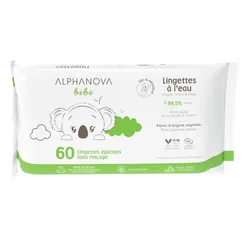Alphanova Bébé Lingettes Nettoyantes Amande Douce 60