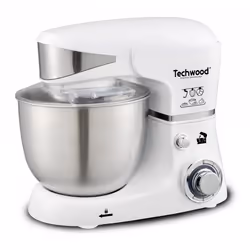 Techwood TRO-1051, Robot mixer, Acier inoxydable, Blanc, Pétrisseur, Mélange, 5 L, Rotatif, Acier inoxydable