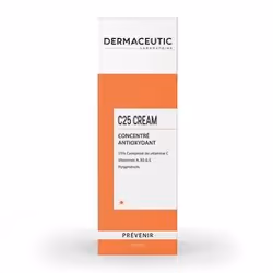Concentré antioxydant C25 Cream des Laboratoires Dermaceutic, prévient l’apparence des dommages causés par les radicaux libre ...