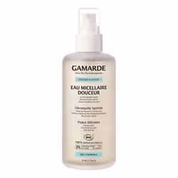 Gamarde Hygiène Douceur Eau Micellaire Douceur Bio 200 ml est un soin qui démaquille et hydrate les peaux délicates. Sans rin ...
