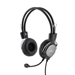 Bluestork MC-201 écouteur/casque Avec fil Arceau Bureau/Centre d'appels Noir, Argent