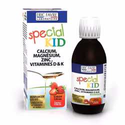 Sirop Special Kid Calcium, Magnésium, Zinc, Vitamines D & K125ml Eric Favre
