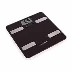 Techwood TPP-919, Pèse-personne électronique, 150 kg, 100 g, Noir, Rectangle, Verre