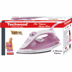 Techwood TFV-189 fer à repasser Fer à repasser à sec ou à vapeur Semelle en acier inoxydable 1800 W Rose, Blanc