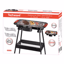 Techwood TBQ-825P barbecue et grill Dessus de table Electrique Noir 2000 W
