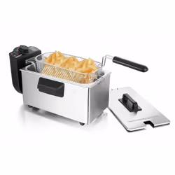 Techwood TFR-300A, Friteuse, 3 L, Unique, Noir, Acier inoxydable, Rotatif, Métal