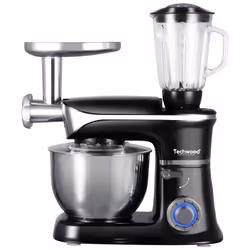 Robot Multifonctions Techwood- Puissance: 1300W - Hachoir à viande- Blender en verre: 1,5L-Mouvement planétaire pour un mé ...