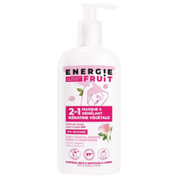 Energie Fruit 2en1 Masque Démêlant Kératine Végétale à l'Huile de Monoï, Rose et Argan 300 ml