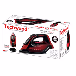 Techwood TFS-246 fer à repasser Fer à repasser à sec ou à vapeur Semelle en céramique 2400 W Noir, Rouge - Vue supplémentaire 7