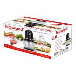 Techwood THA-806 hachoir électrique 0,8 L 300 W Noir, Transparent