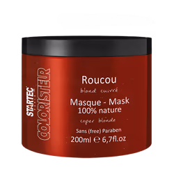 Masque pigmenté Roucou. Apporte des reflets cuivrés, ravive et intensifie les cheveux blonds cuivrés.