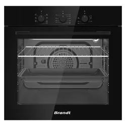 Brandt BOE6707TB - Four encastrable électrique multifonction, 60 L, classe A, 7 programmes, 4 gradins, minuterie mécanique, noir