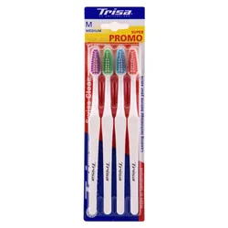4 Brosses à Dents Trisa Swiss Clean Medium