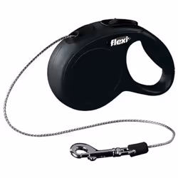 TRIXIE New CLASSIC XS, Chien, Laisse avec enrouleur, Noir, Cordon, 8 kg, 3 m