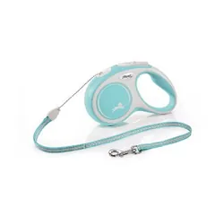 Flexi New Comfort S Cord 5 m Bleu, Blanc Chien Laisse avec enrouleur