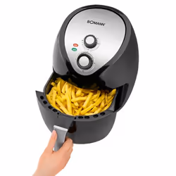 Bomann FR 6002 H CB Unique 3,6 L Autonome 1400 W Friteuse Sans Huile Noir, Argent