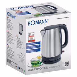 Bomann WKS 6043 CB bouilloire 1,7 L 2200 W Acier inoxydable