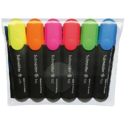 POCHETTE DE 6 SURLIGNEURS SCHNEIDER FLUO JOB 150 ASSORTIES