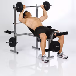 HAMMER Bermuda Banc de musculation olympique Noir, Blanc