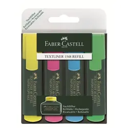 Faber-Castell TEXTLINER 48 marqueur 4 pièce(s) Rose, Bleu, Vert, Jaune