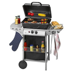 Clatronic GG 3590 barbecue et grill Chariot Gaz Noir, Acier inoxydable 5500 W