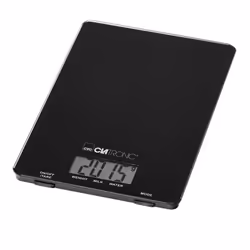 Clatronic KW 3626, Balance de ménage électronique, 5 kg, 1 g, Noir, Verre, Comptoir