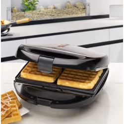 Clatronic ST/WA 3670 gaufrier et appareil à croque-monsieur 800 W Noir, Acier inoxydable