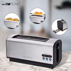 Clatronic TA 3687 7 4 part(s) 1200 W Noir, Acier inoxydable