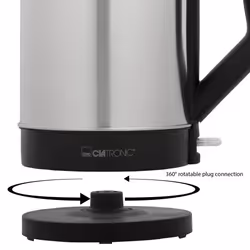 Clatronic WKS 3692 bouilloire 1,5 L 2200 W Noir, Acier inoxydable