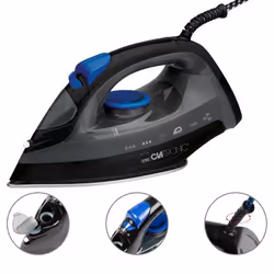 Clatronic DB 3703 fer à repasser Fer à repasser à sec ou à vapeur Semelle en acier inoxydable 1800 W Noir, Gris