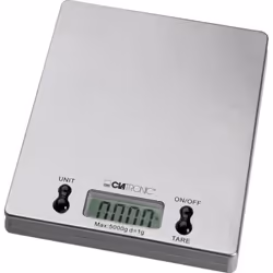 Clatronic KW 3367, Balance de ménage électronique, 5 kg, 1 g, Acier inoxydable, Acier inoxydable, Boutons