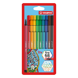 STABILO Pen 68 stylo-feutre Multicolore 10 pièce(s)