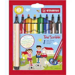STABILO Trio Scribbi stylo-feutre Bold Multicolore 8 pièce(s)