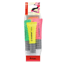 STABILO Neon marqueur 4 pièce(s) Pointe biseautée Vert, Orange, Rose, Jaune
