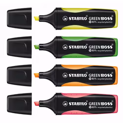 STABILO Green Boss marqueur 4 pièce(s) Pointe biseautée Vert, Orange, Rose, Jaune - Vue supplémentaire 2
