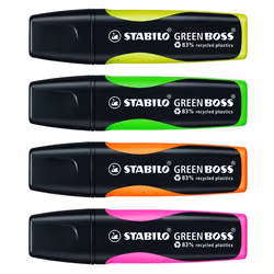 STABILO Green Boss marqueur 4 pièce(s) Pointe biseautée Vert, Orange, Rose, Jaune - Vue supplémentaire 3