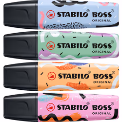 STABILO BOSS ORIGINAL marqueur 4 pièce(s) Pointe biseautée Bleu, Fuchsia, Menthe, Orange - Vue supplémentaire 3