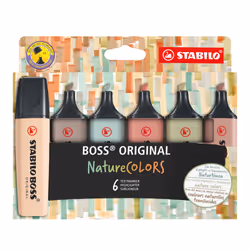 STABILO BOSS NatureColors marqueur 6 pièce(s) Pointe biseautée Noir, Bronze, Marron, Vert, Gris, Vert clair - Vue supplémentaire 4