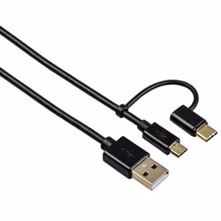 - 2-in-1 Micro-USB Cable with USB, Vitesse de transfert de données haute vitesse jusqu'à 480Mbps Fiche plaquée or avec faible ...