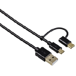 Câble De Charge Hama Usb-Micro Usb/Type C