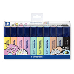 Staedtler 364 C marqueur 10 pièce(s) Pointe biseautée Noir, Marron, Bleu clair, Gris clair, Citron vert, Menthe, Pêche, Rose, Violet, Jaune