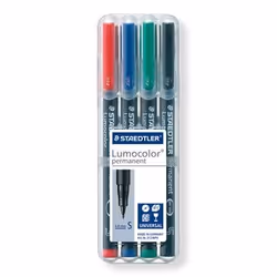Staedtler Lumocolor 313 WP4 marqueur indélébile Noir, Bleu, Vert, Rouge 4 pièce(s)